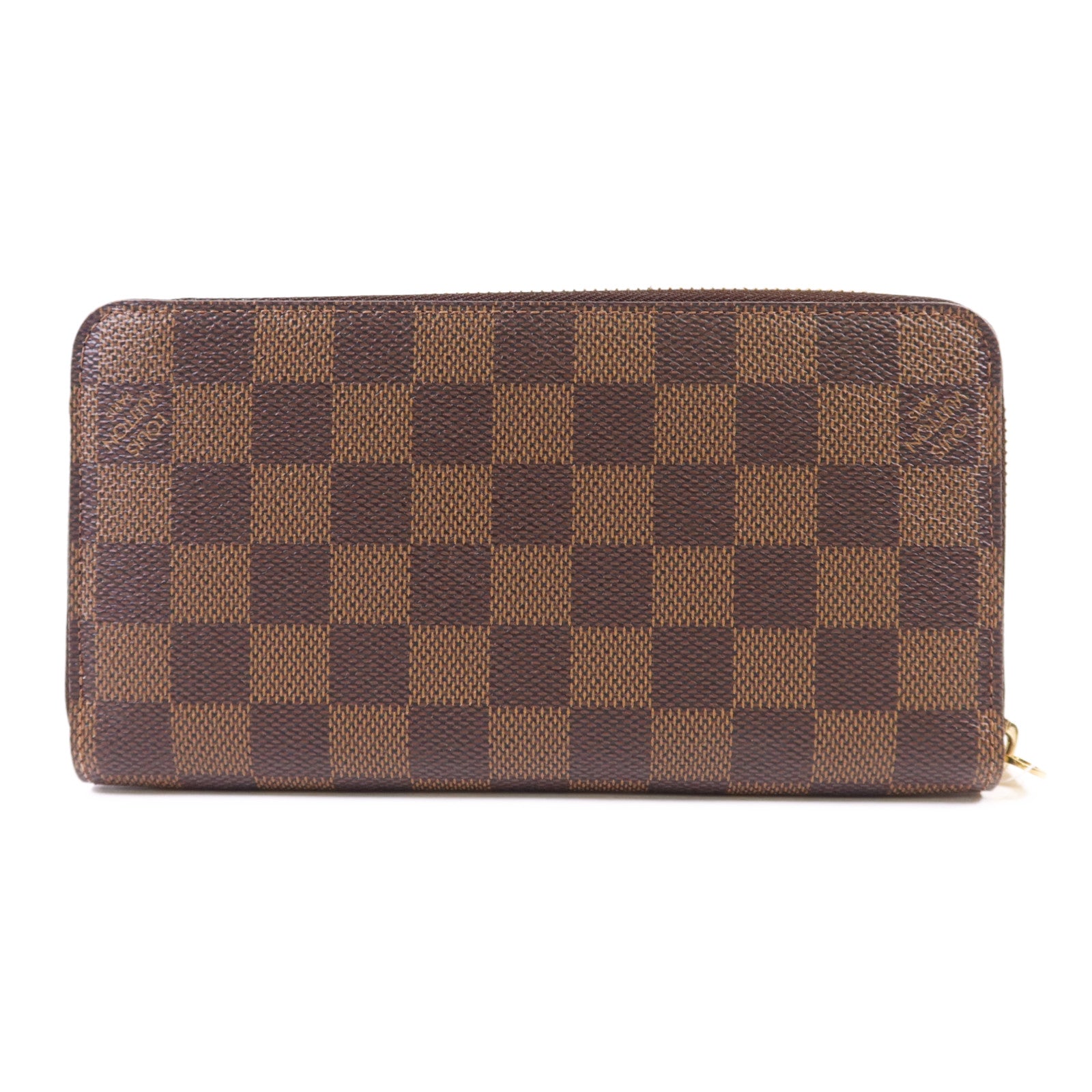 LOUIS VUITTON Damier Ebene Zippy Wallet金扣長錢包