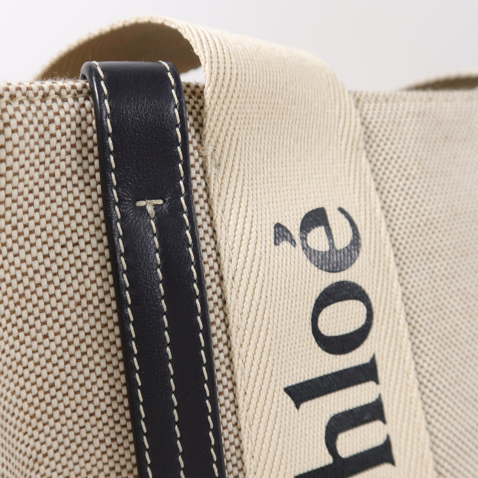 Chloe 帆布Woody Tote Medium肩背袋