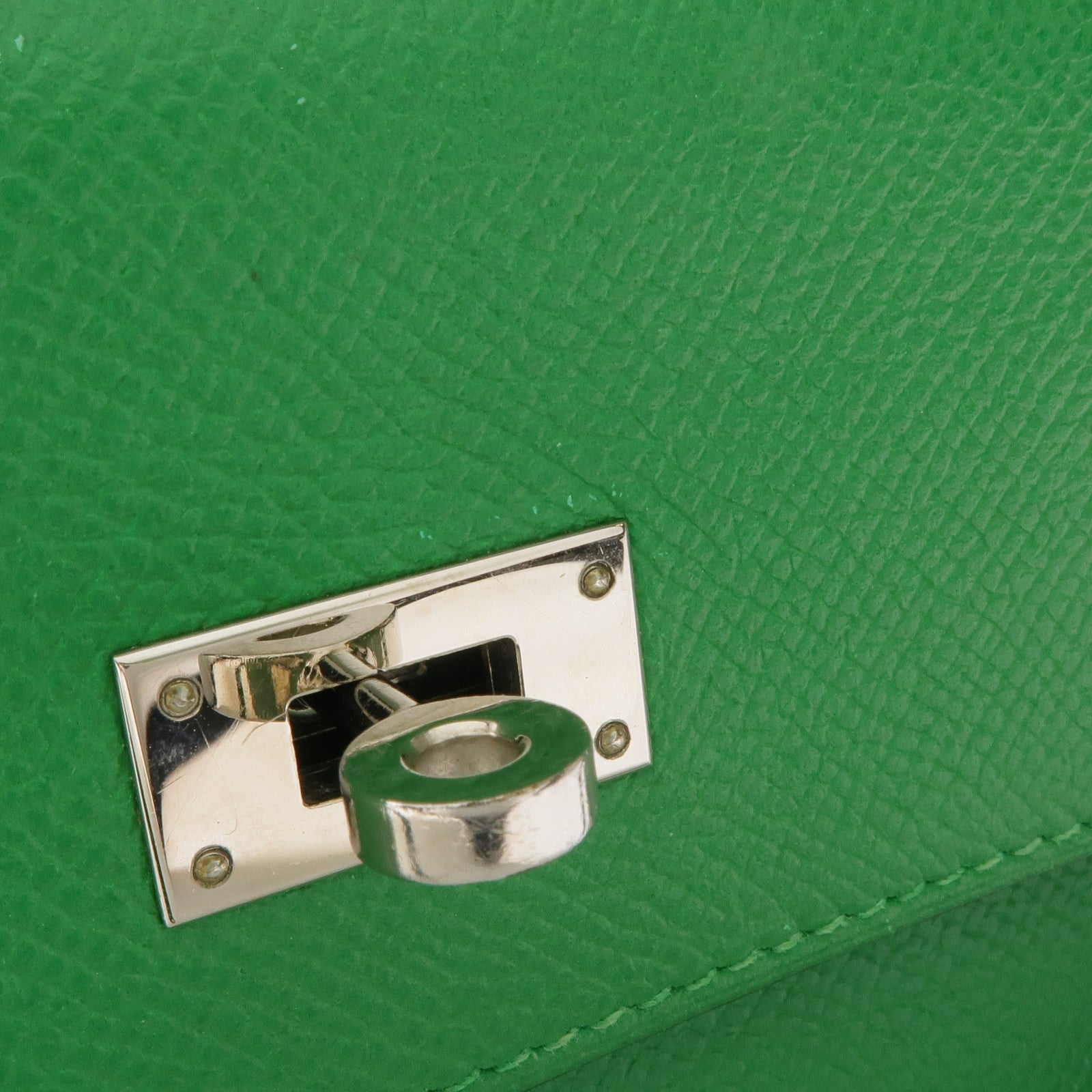 HERMES Epsom皮革Kelly Long Wallet銀扣長錢包Bambou