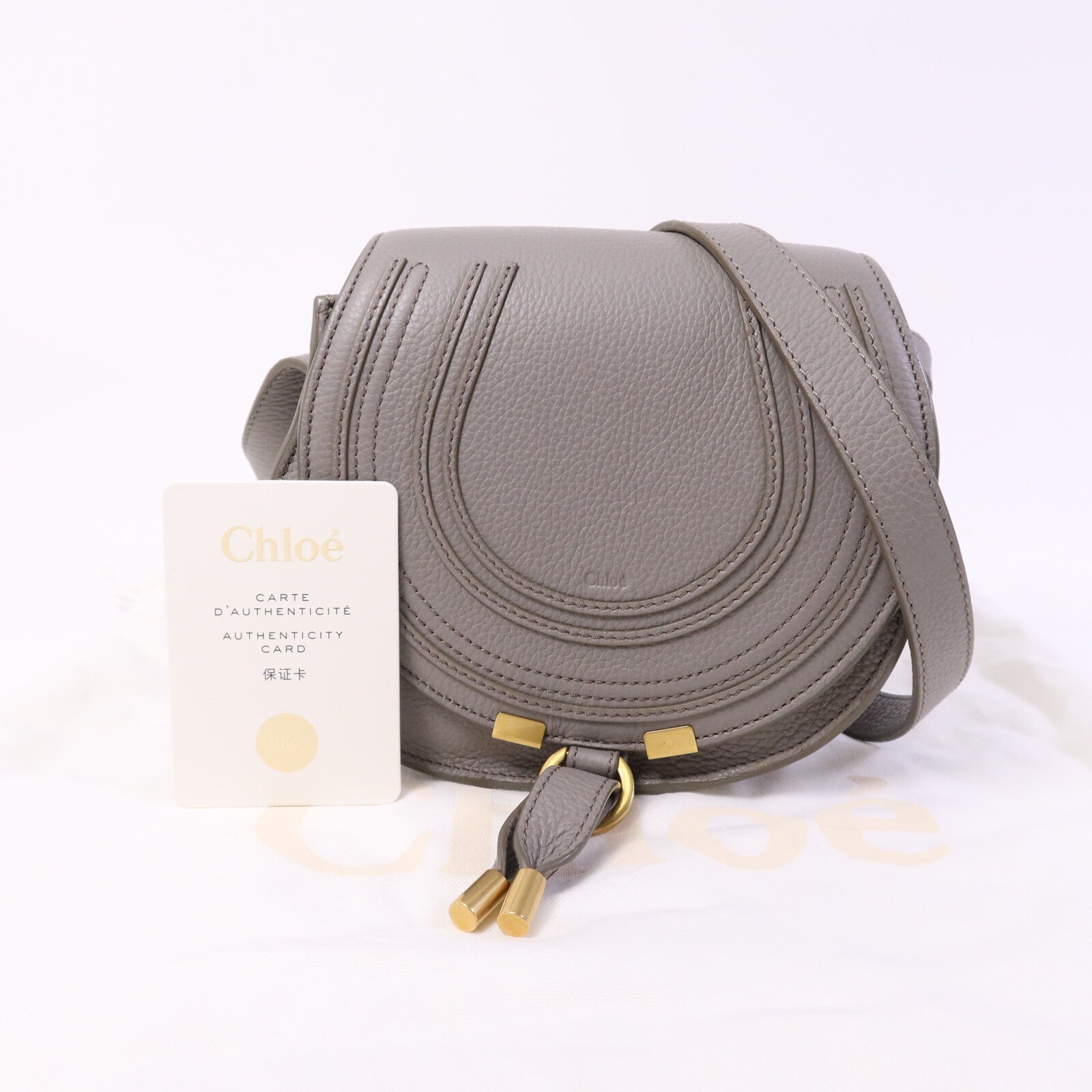 Chloe 牛皮皮革Marcie Small Saddle金扣肩背袋