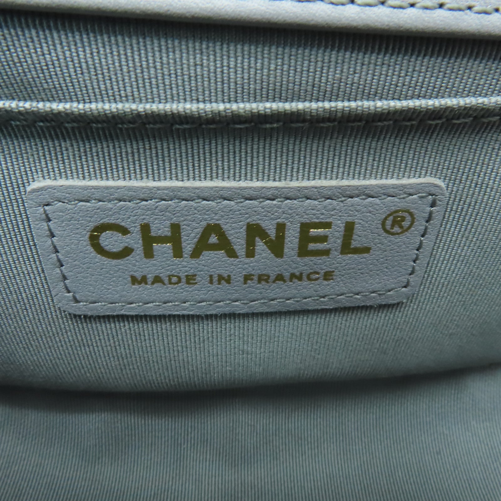 CHANEL 【激減優惠】菱格牛皮皮革Boy Chanel金扣鏈帶肩背袋灰色