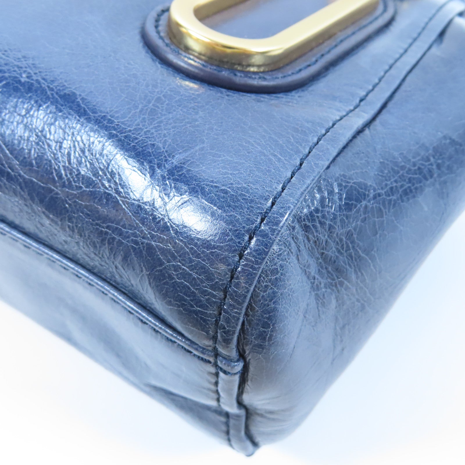 SEE BY CHLOE 【激減優惠】牛皮皮革2 Way Shoulder Bag金扣手挽肩背兩用袋藍色