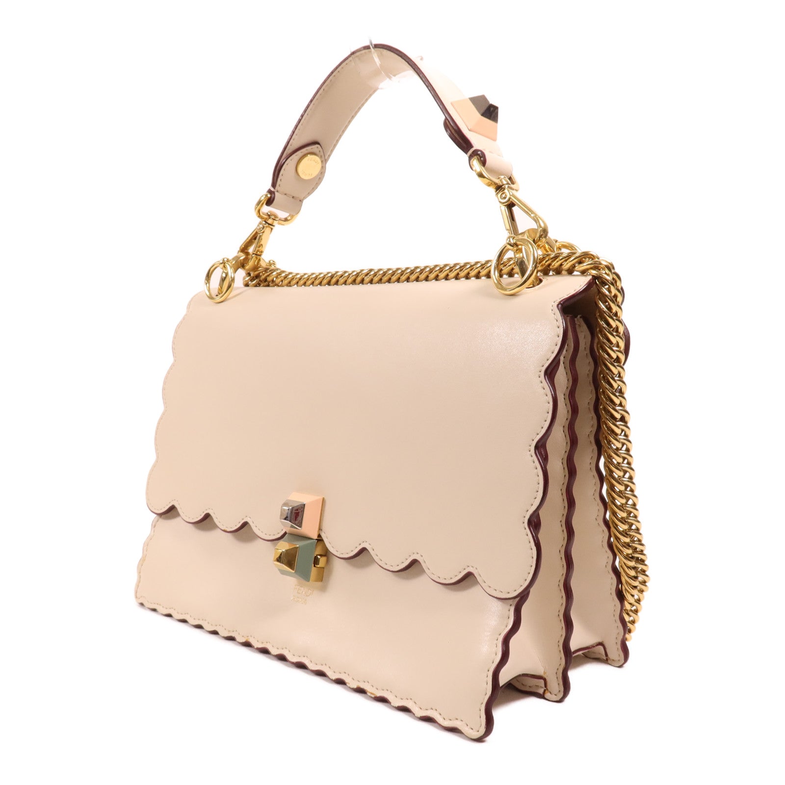 FENDI 牛皮皮革Kan I金扣手挽肩背兩用袋