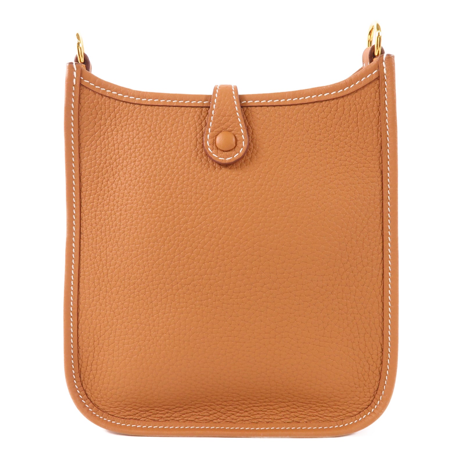 HERMES Clemence皮革Evelyne TPM金扣肩背袋37 Gold