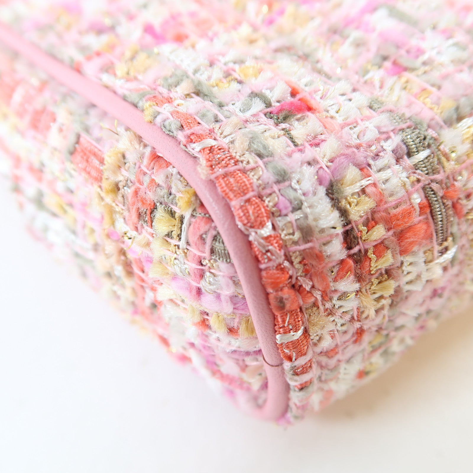 Kate Spade 斜紋軟呢Shoulder Bag銀扣鏈帶肩背袋粉紅色