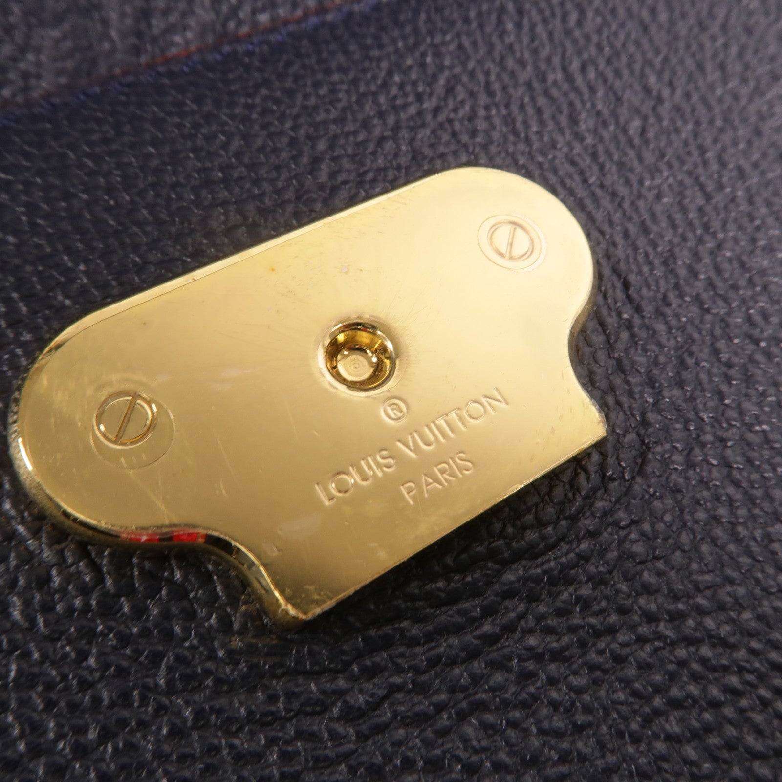LOUIS VUITTON Monogram Empreinte Vavin PM金扣肩背袋深藍色