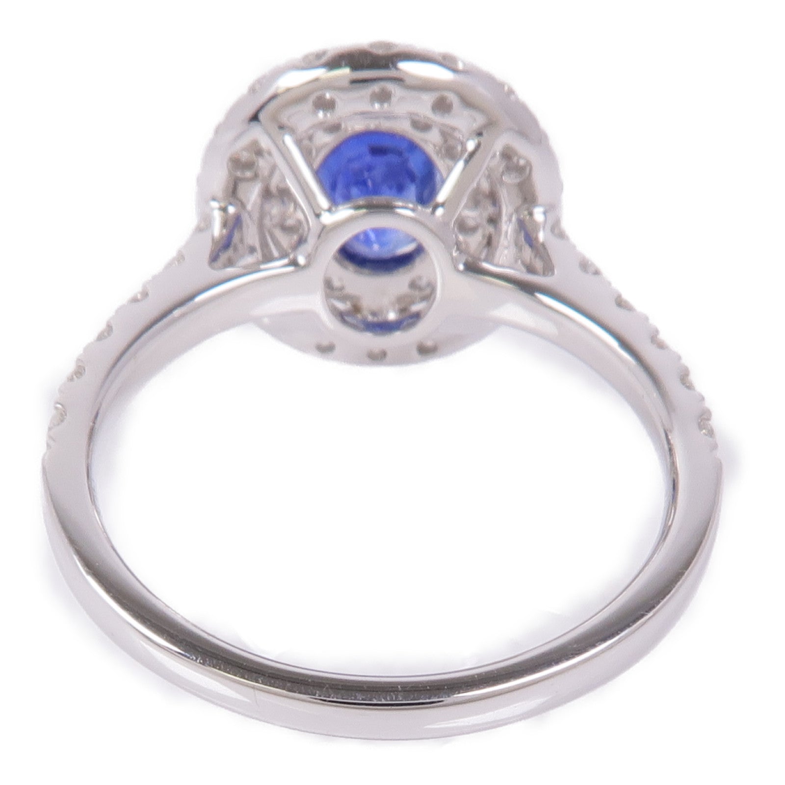 JEWELRY Sapphire Diamond Ring 18K White Gold US#6