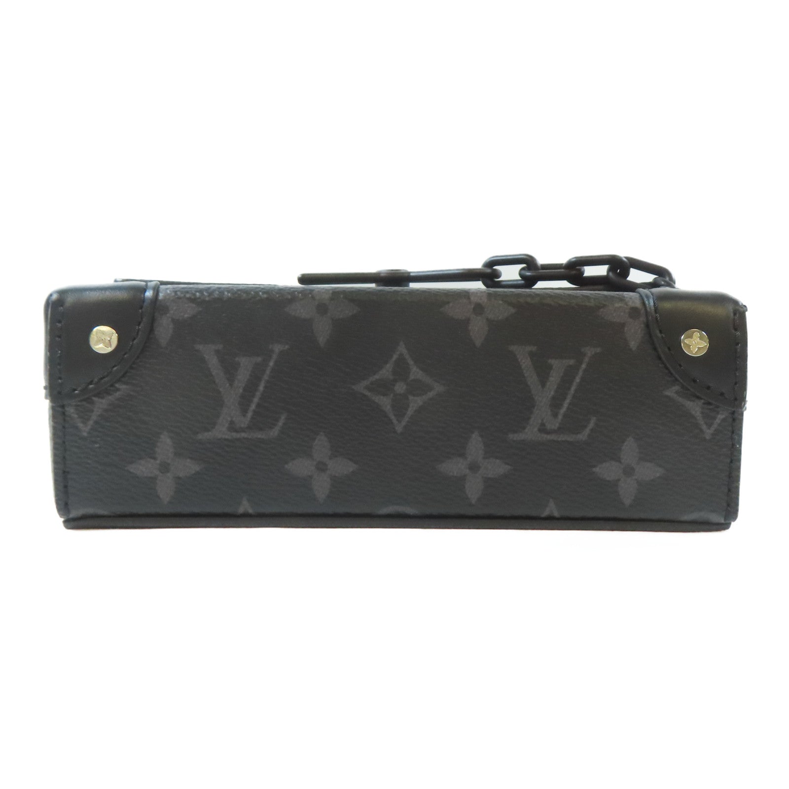 LOUIS VUITTON Monogram Eclipse Steamer肩背袋黑色