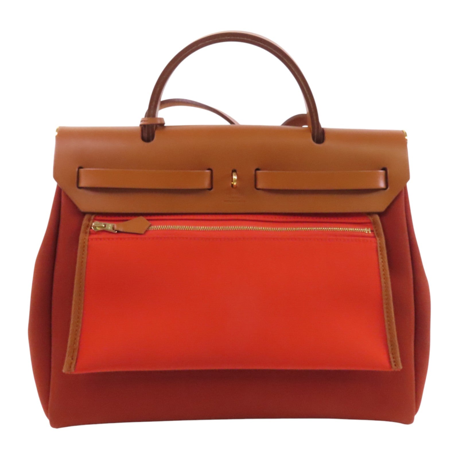 HERMES 帆布Herbag PM金扣手挽肩背兩用袋