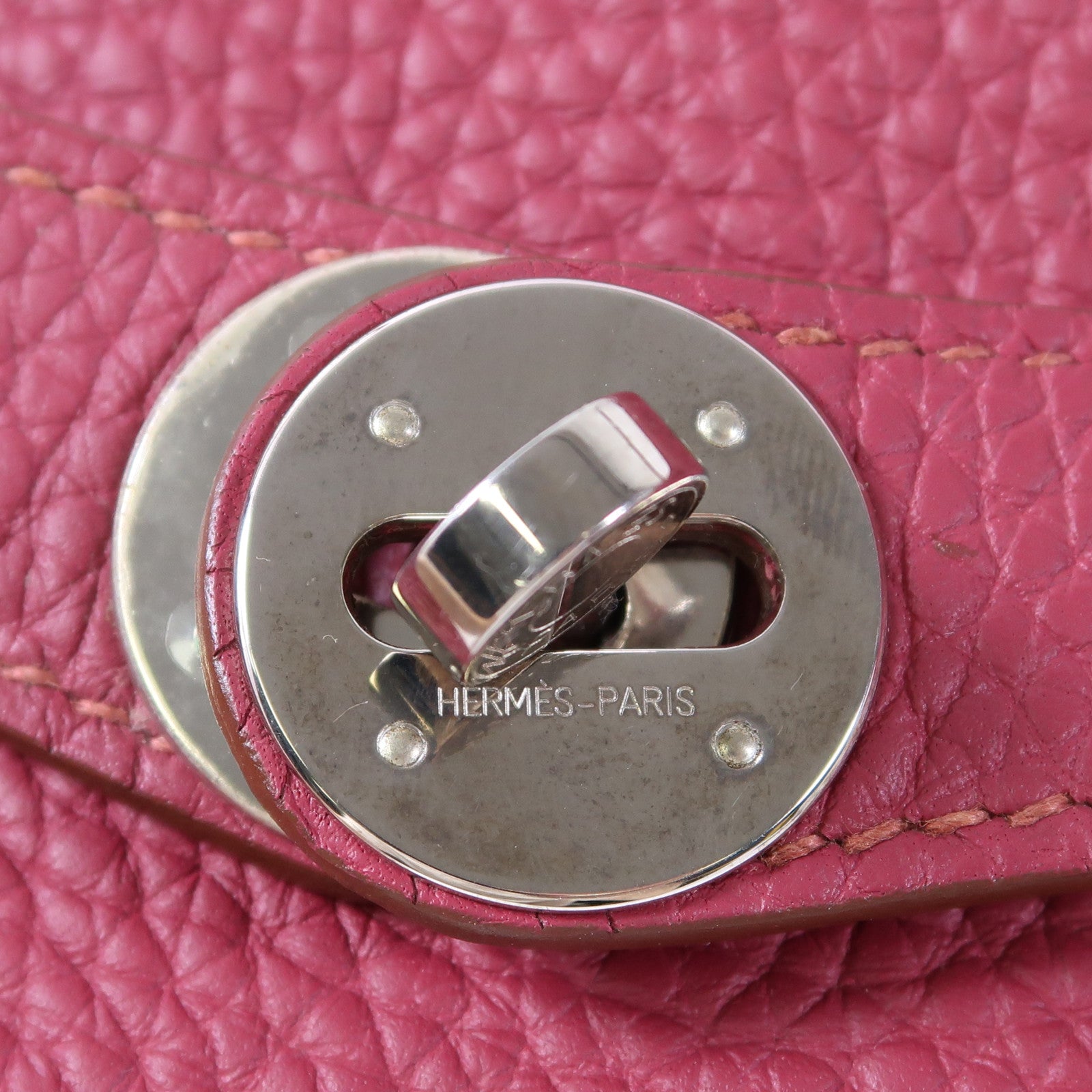 HERMES PHW Lindy 34 2Way Shoulder Hand Bag Clemence Leather Rough H