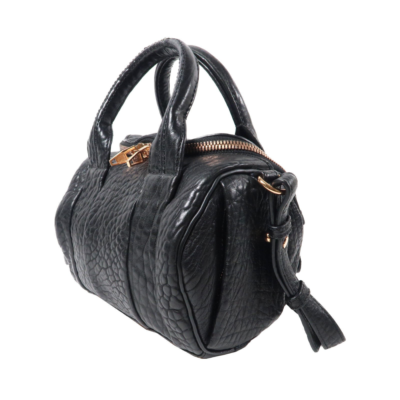 SELECTION 牛皮皮革2 Way Shoulder Bag金扣手挽肩背兩用袋黑色