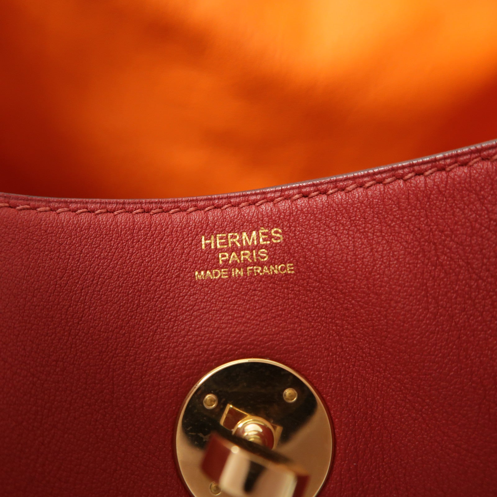 HERMES 皮革Lindy 30手挽肩背兩用袋Rouge Grenat