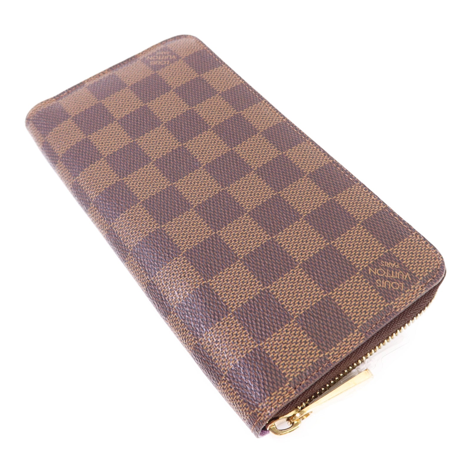 LOUIS VUITTON Damier Ebene Zippy Wallet金扣長錢包