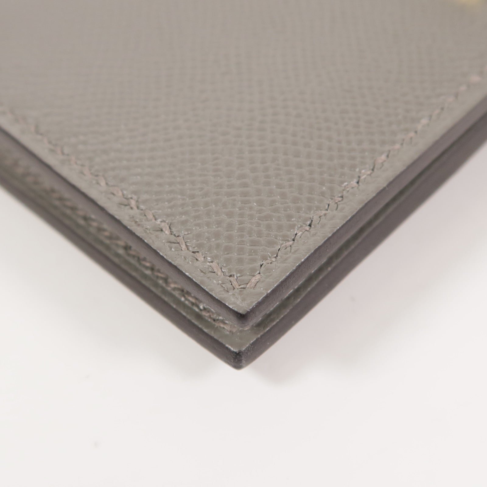 HERMES Madame皮革Bearn Compact Wallet金扣錢包