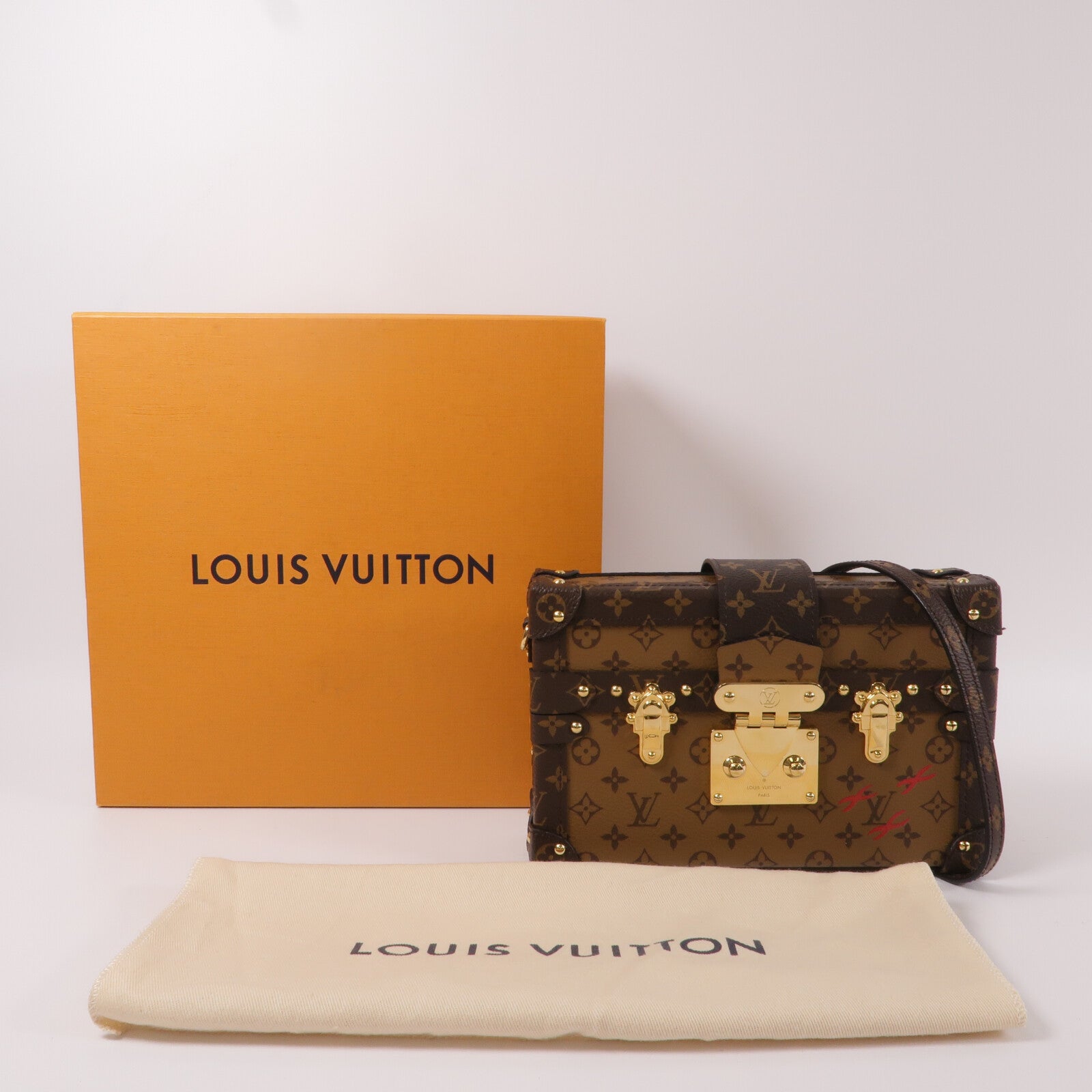 LOUIS VUITTON Monogram Reverse Petite Malle肩背袋