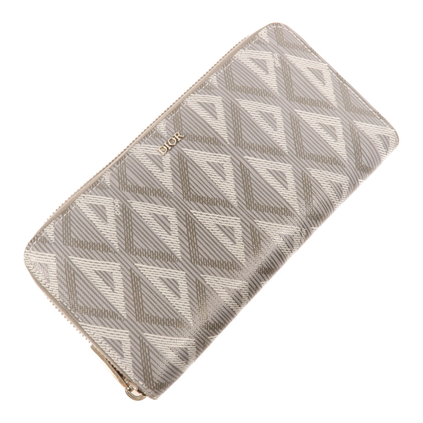 Dior 塗層帆布Long Wallet銀扣長錢包