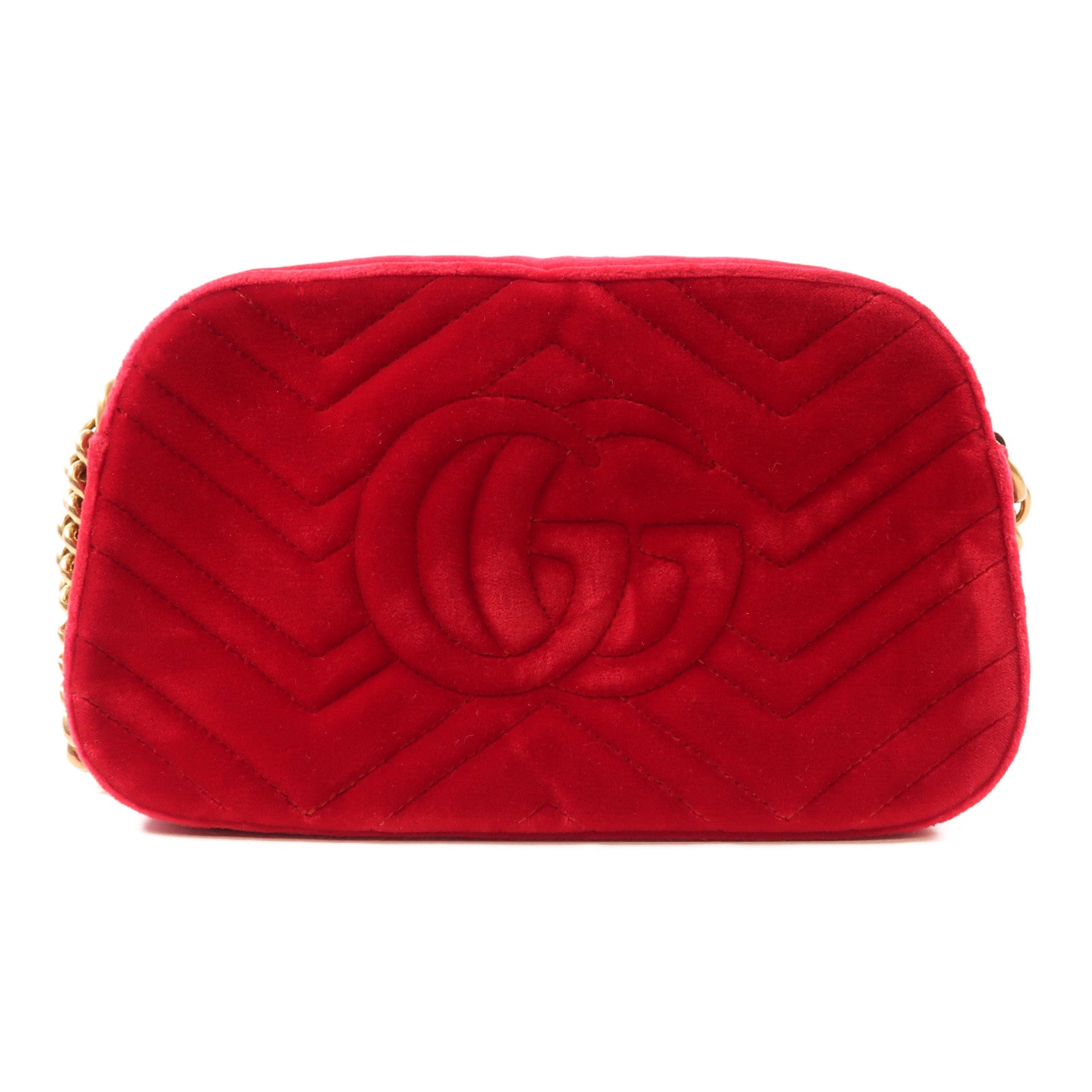 GUCCI 天鵝絨GG Marmont金扣肩背袋