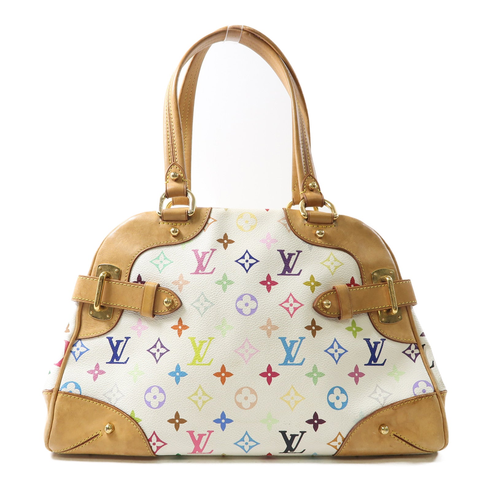 LOUIS VUITTON Monogram Multicolore Claudia金扣肩背袋白色/彩色