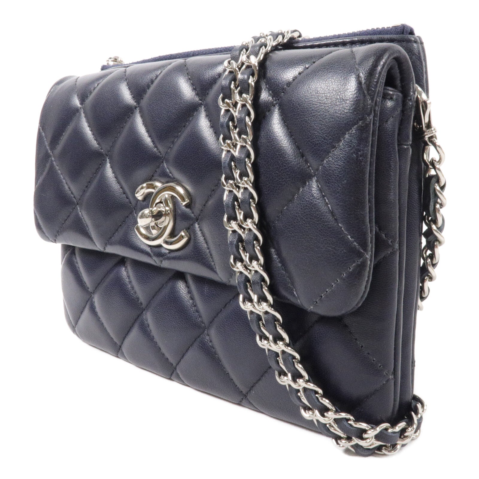 CHANEL 牛皮皮革Chain Shoulder鏈帶肩背袋