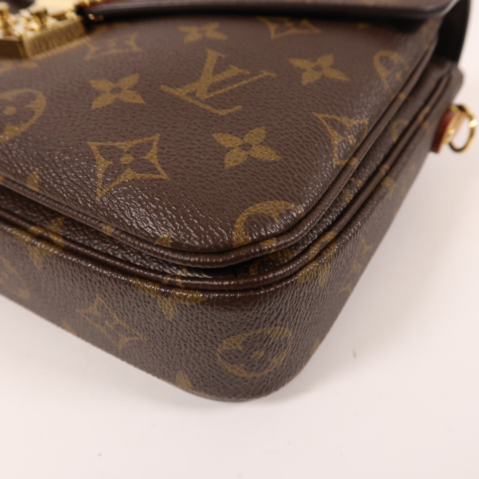 LOUIS VUITTON Monogram Pochette Metis金扣手挽肩背兩用袋棕色