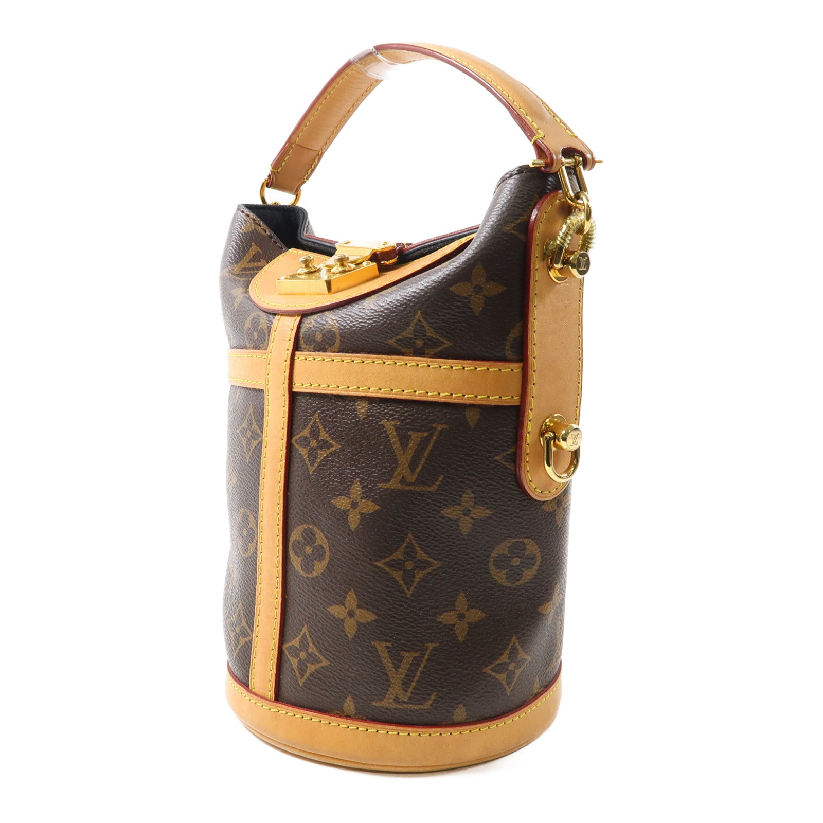 LOUIS VUITTON Monogram Duffle金扣手挽肩背兩用袋棕色
