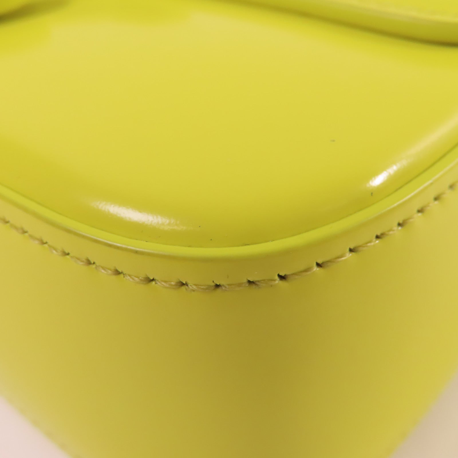 CELINE 牛皮皮革Claude Chain Shoulder Bag金扣肩背袋青黃色