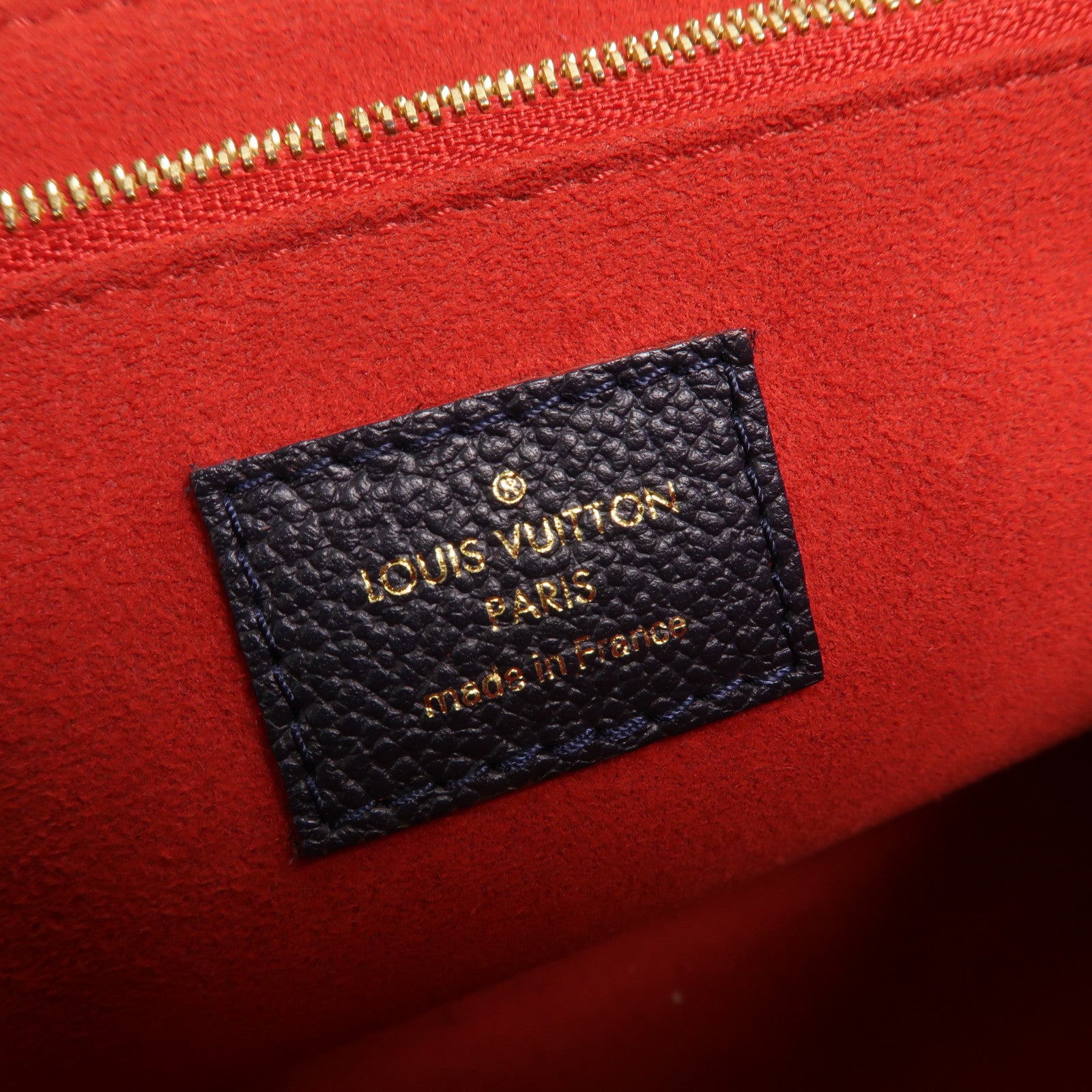 LOUIS VUITTON Monogram Empreinte Vavin PM金扣肩背袋深藍色