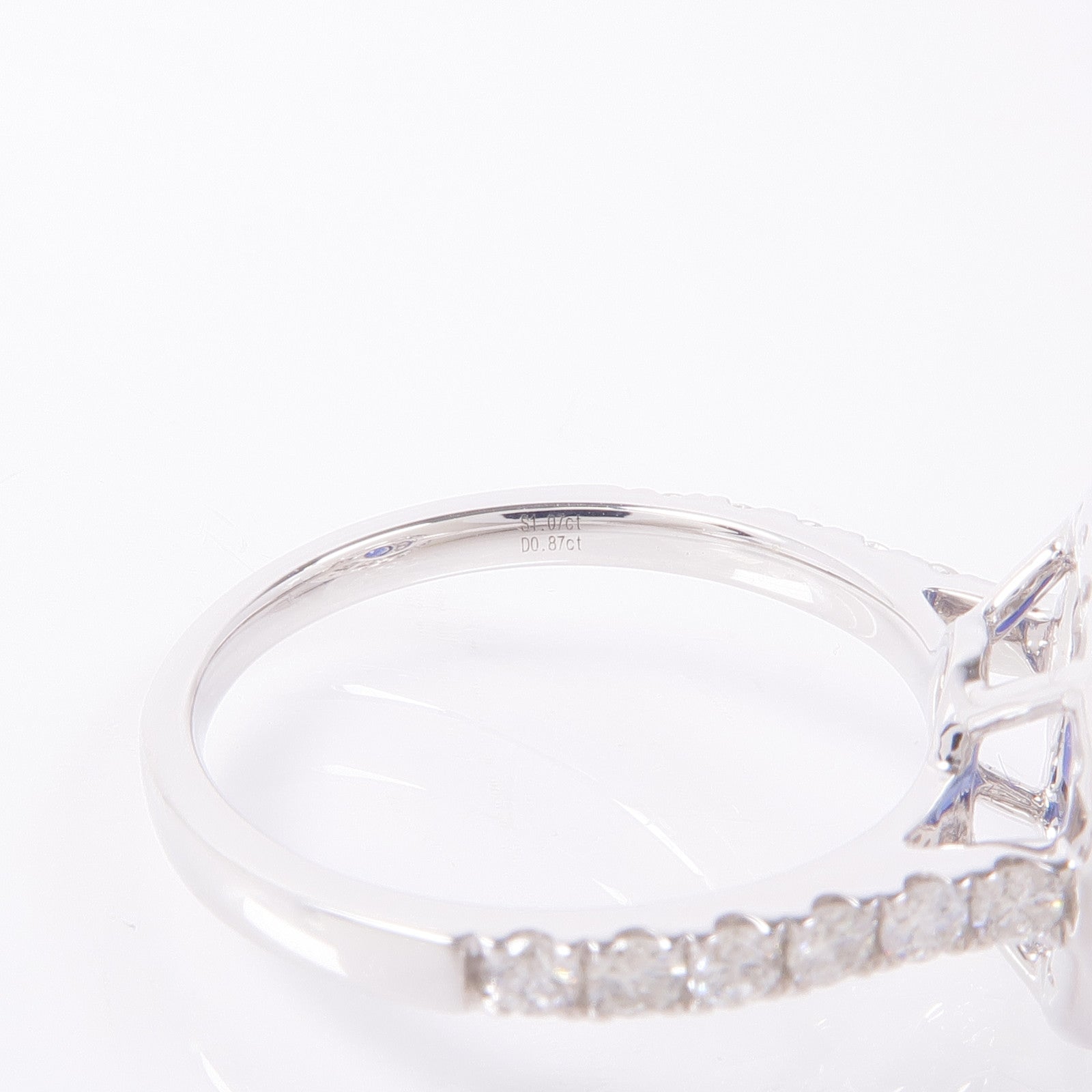 JEWELRY Sapphire Diamond Ring 18K White Gold US#6