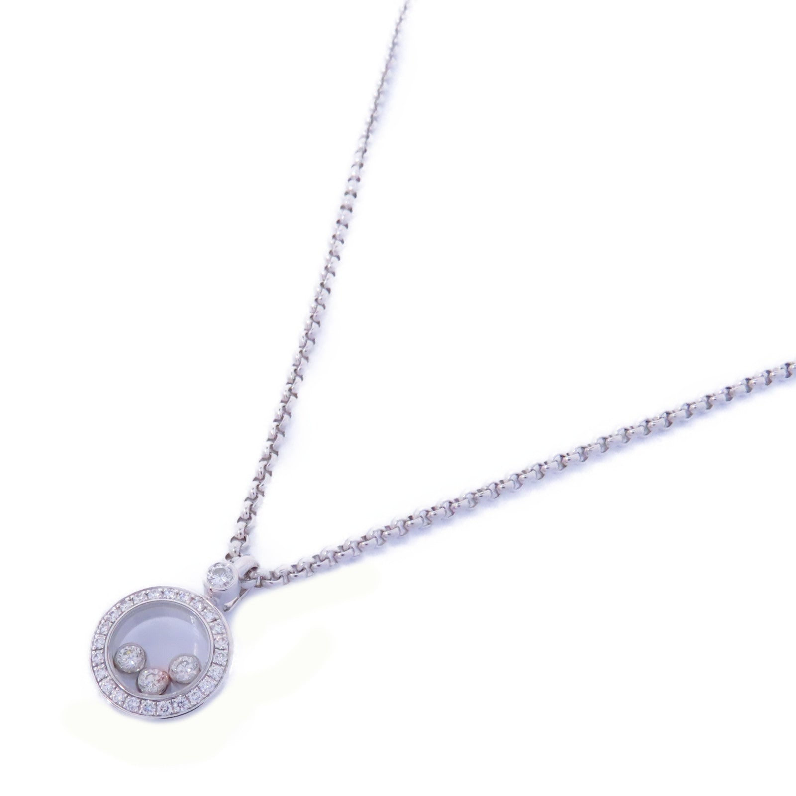 Chopard 18K白金Happy Diamond Icons Pendant Necklace鑽石項鍊