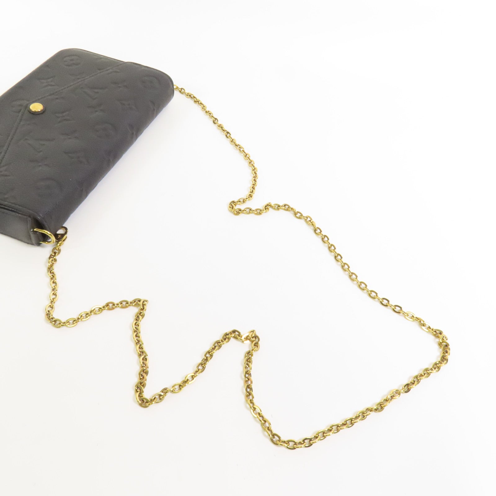 LOUIS VUITTON Monogram Empreinte Felicie Pochette 金扣鏈帶肩背袋