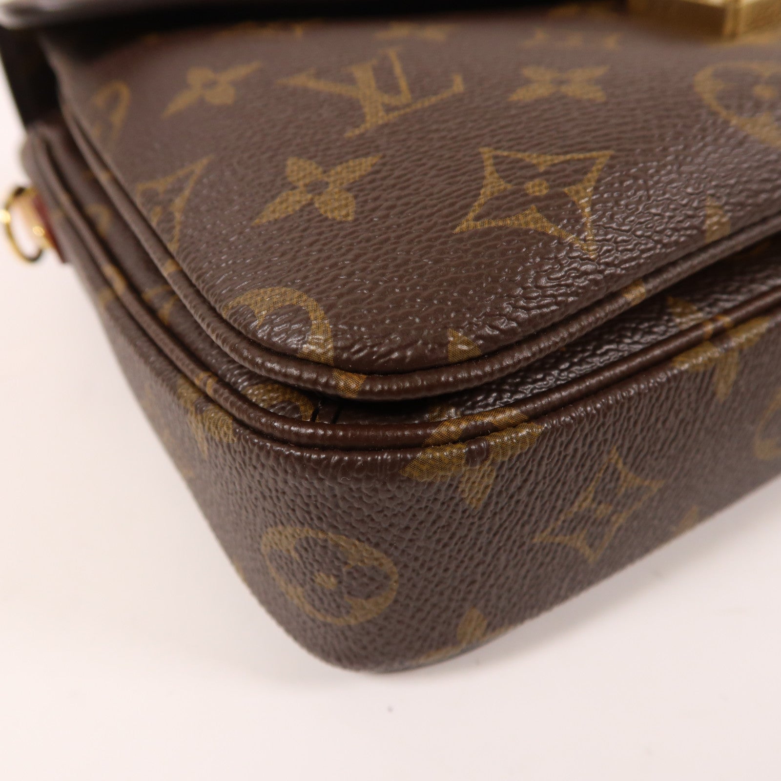 LOUIS VUITTON Monogram Pochette Metis金扣手挽肩背兩用袋棕色