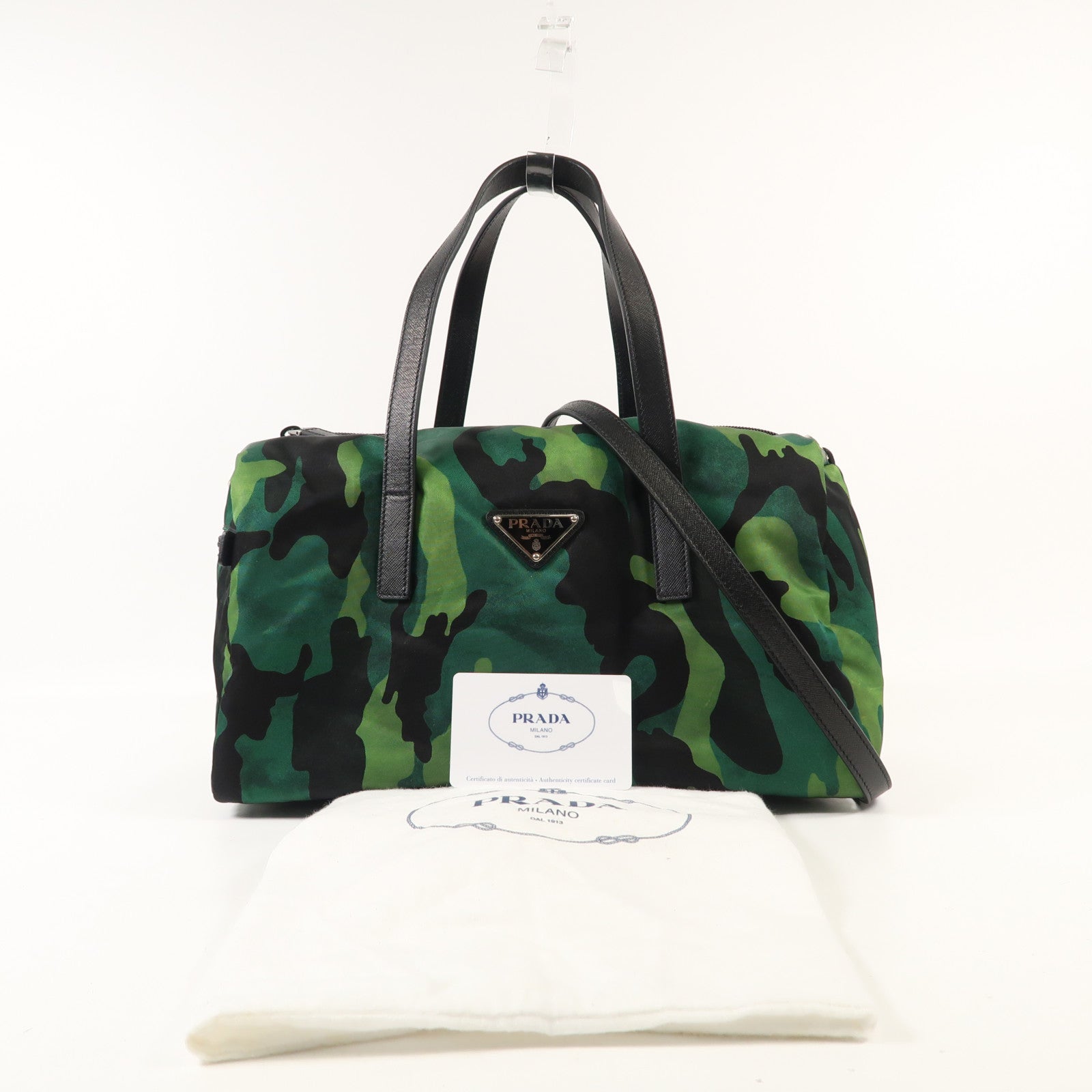 PRADA 尼龍2 Way Boston Bag銀扣手挽肩背兩用袋