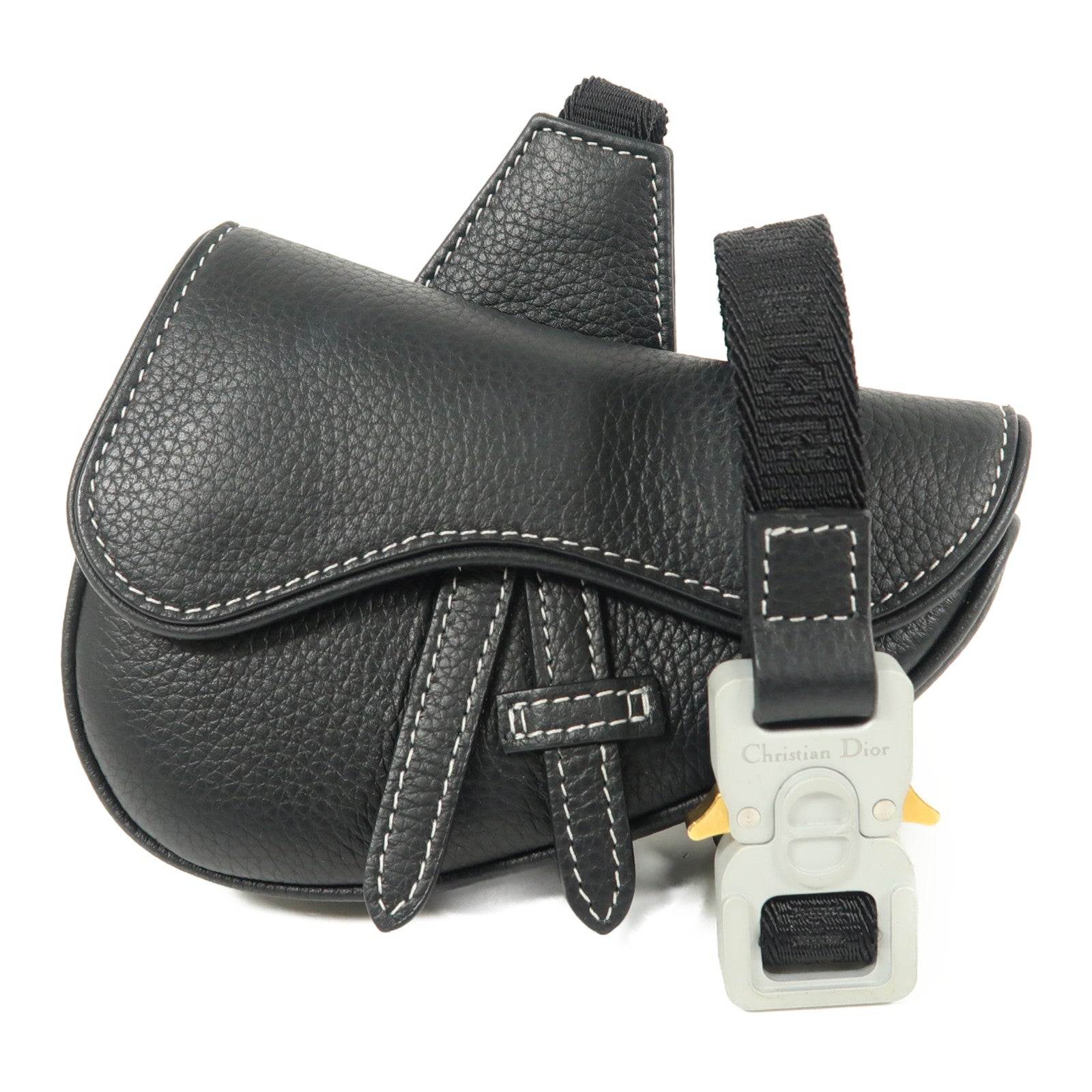 Dior 牛皮皮革Nano Saddle Crossbody銀扣斜孭袋