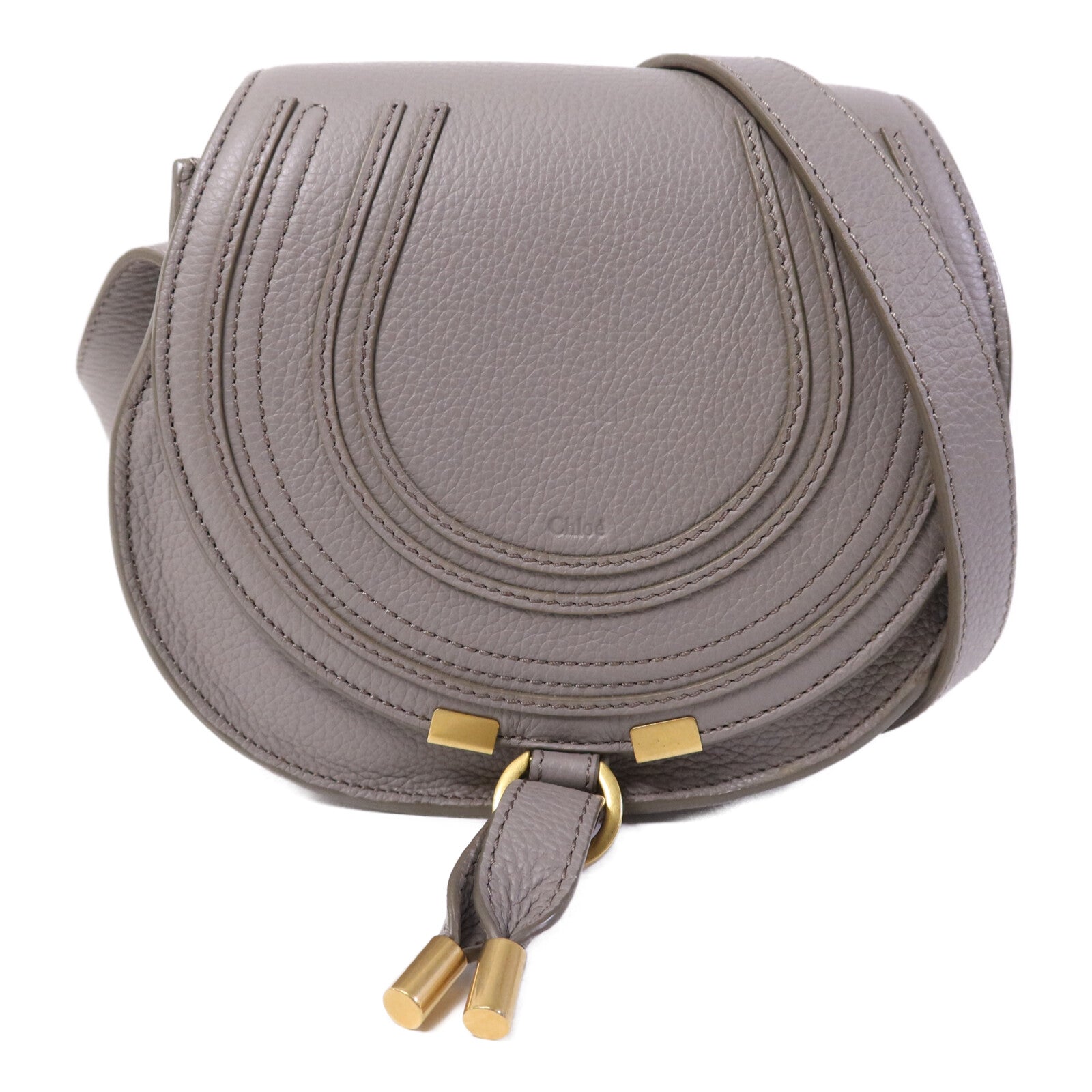 Chloe 牛皮皮革Marcie Small Saddle金扣肩背袋