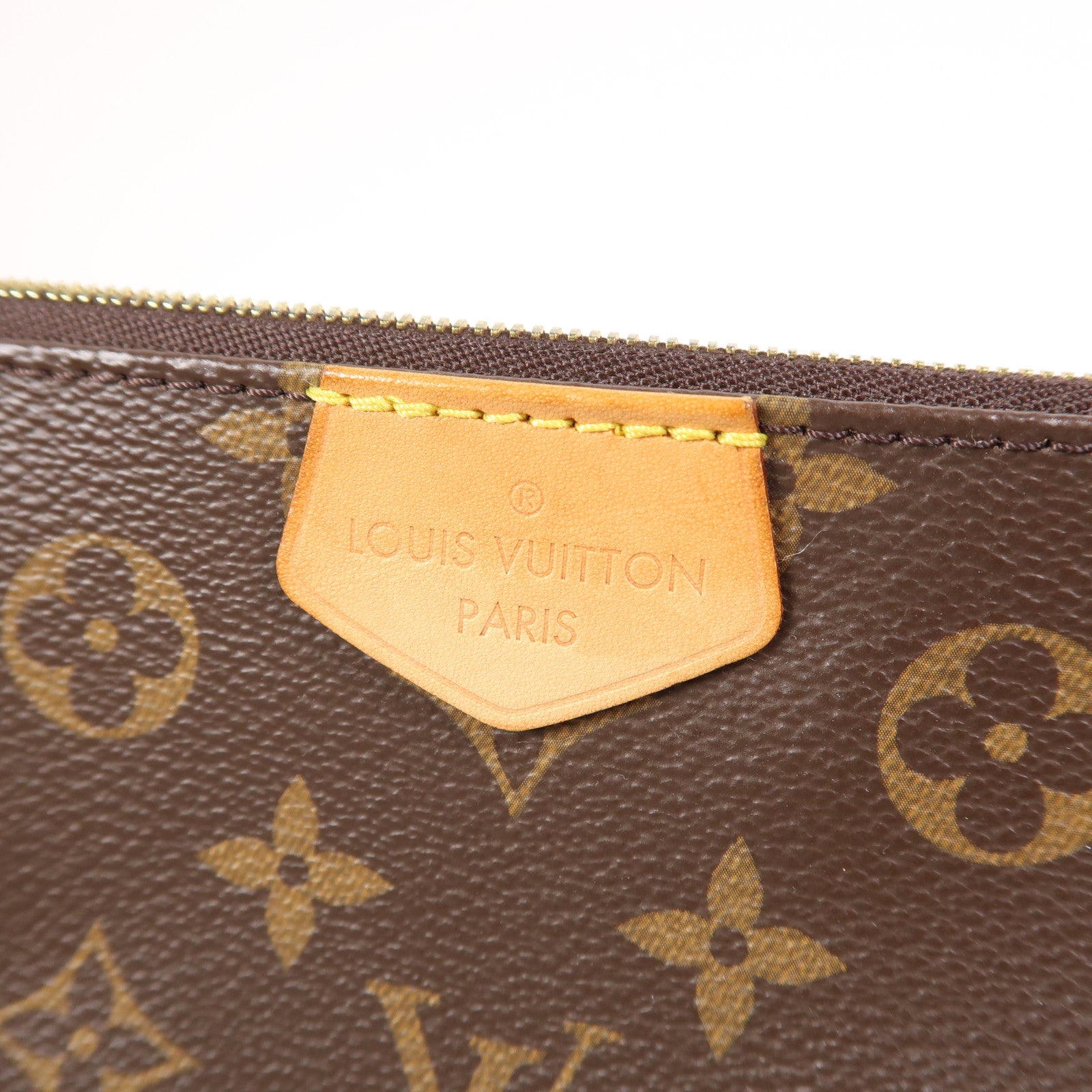 LOUIS VUITTON Monogram Multi Pochette Accessoires金扣肩背袋棕色