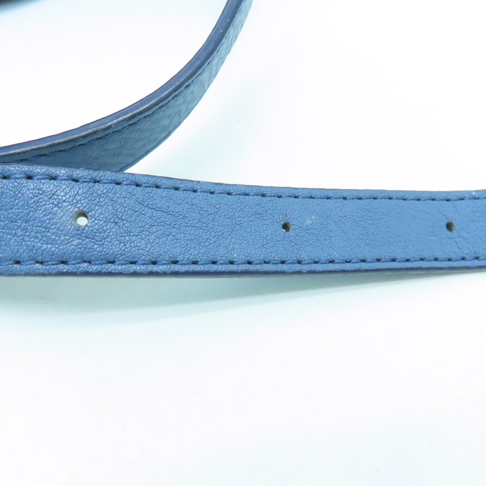 MCM 牛皮皮革2Way Shoulder Bag银扣手挽肩背两用袋蓝色