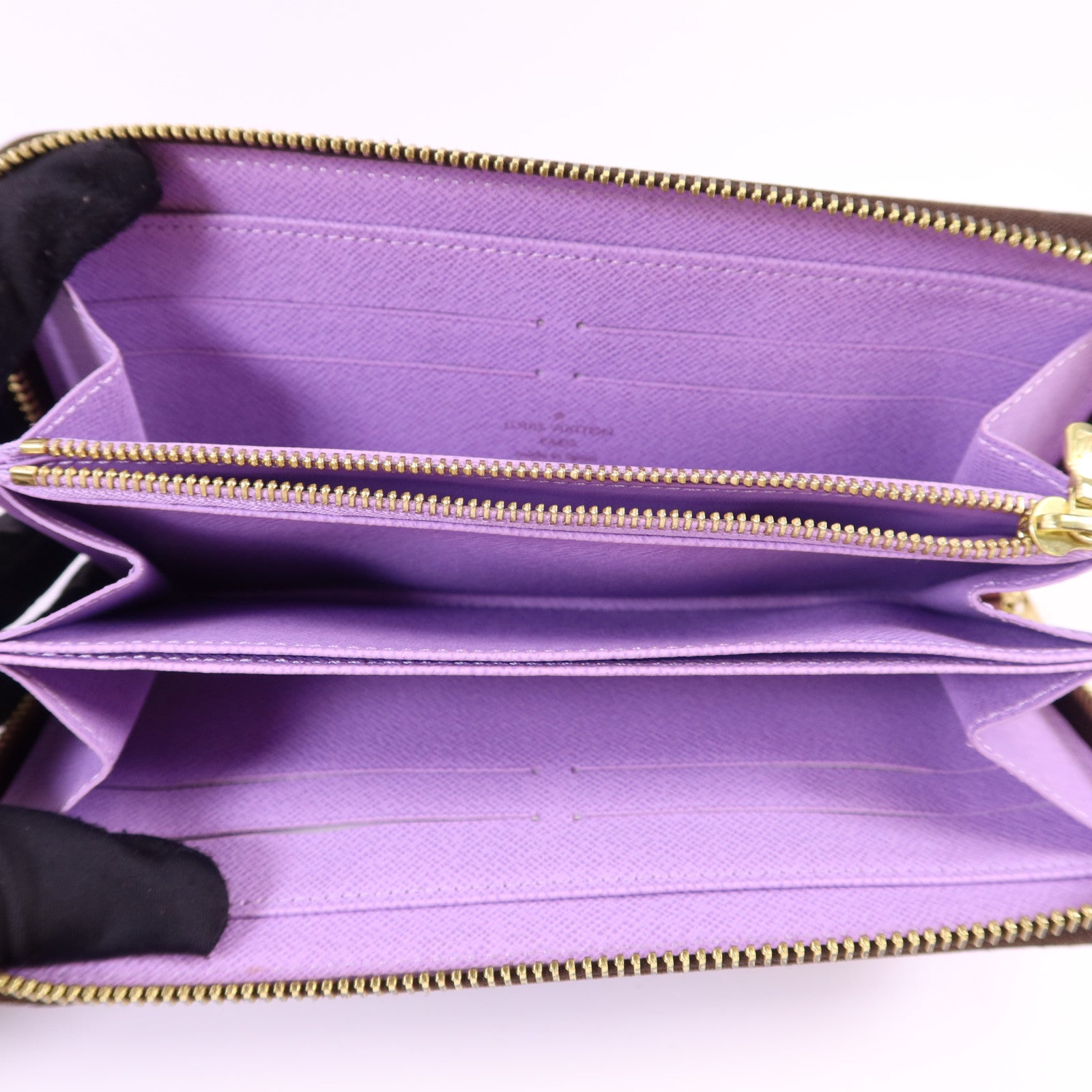 LOUIS VUITTON Damier Ebene Zippy Wallet金扣長錢包