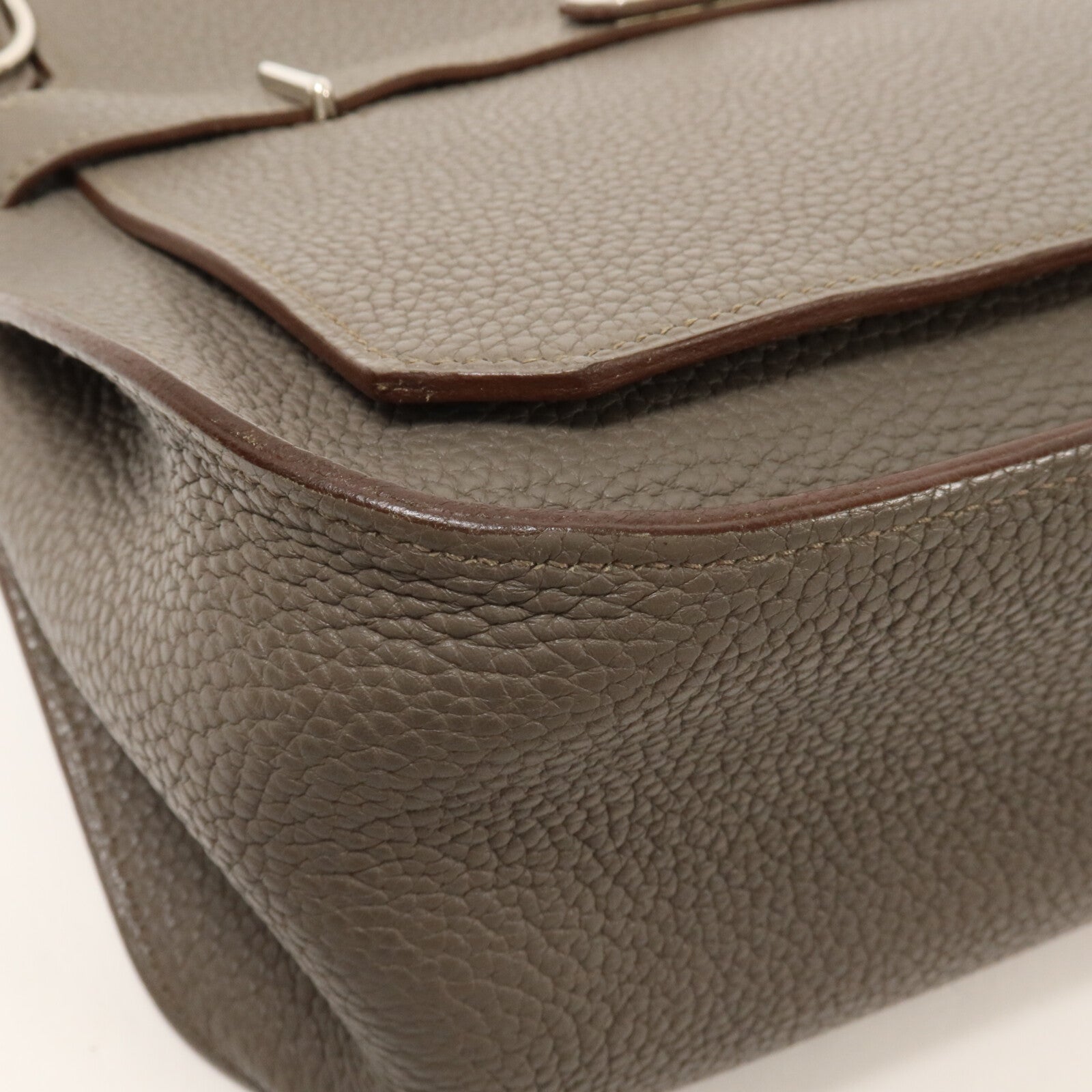 HERMES Togo皮革Jypsiere 28肩背袋Etain