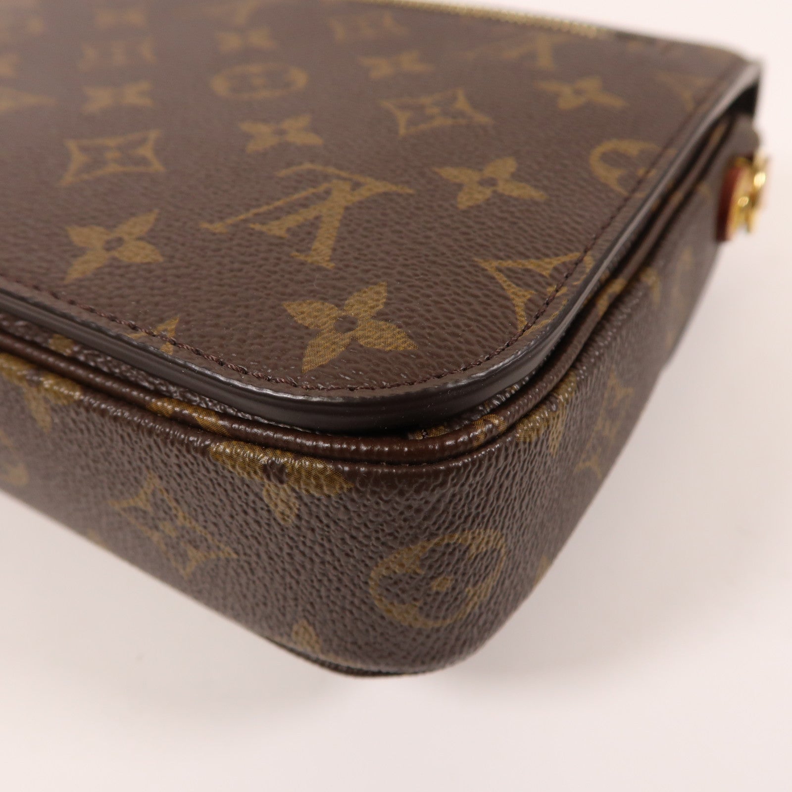 LOUIS VUITTON Monogram Pochette Metis金扣手挽肩背兩用袋棕色