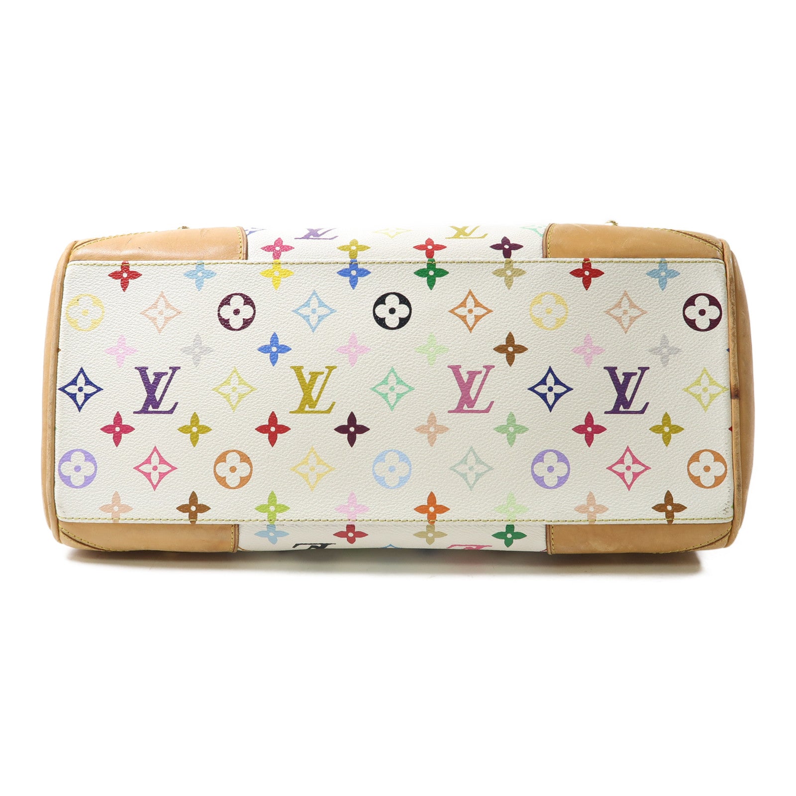 LOUIS VUITTON Monogram Multicolore Claudia金扣肩背袋白色/彩色