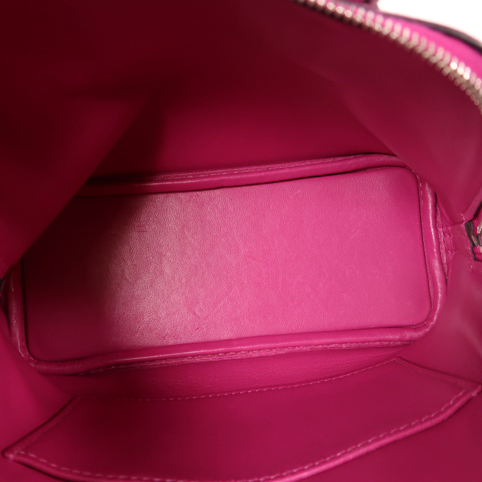 HERMES Chevre皮革Mini Bolide銀扣手挽肩背兩用袋木蘭粉色