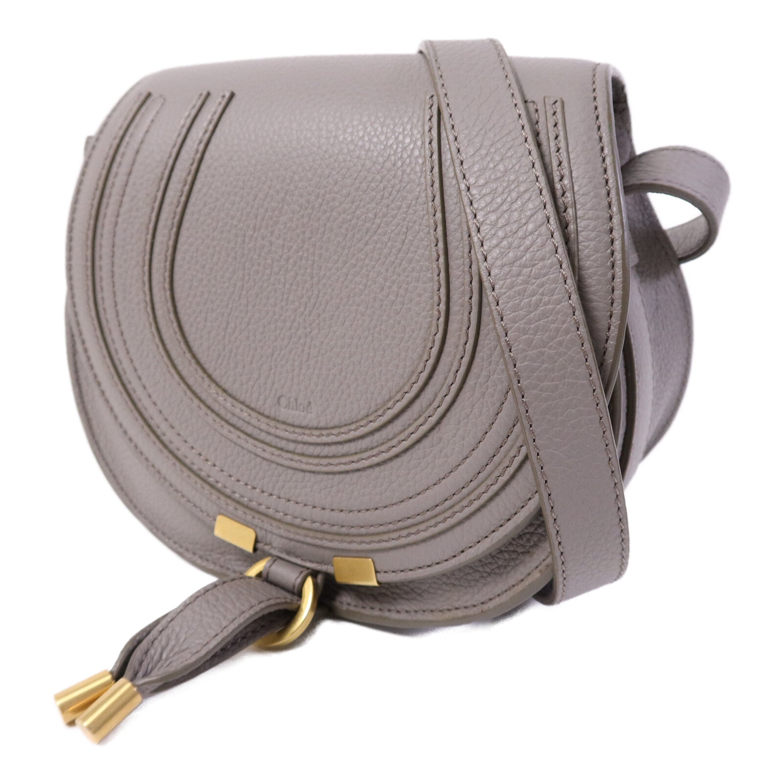 Chloe 牛皮皮革Marcie Small Saddle金扣肩背袋
