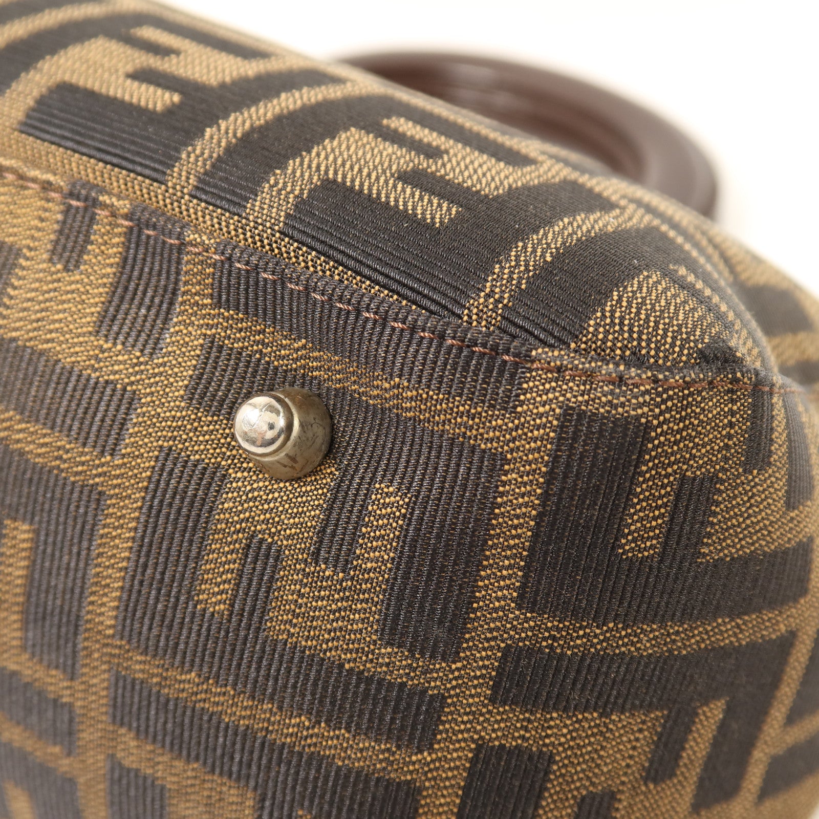 FENDI 帆布Zucca Small Tote Bag銀扣手挽袋