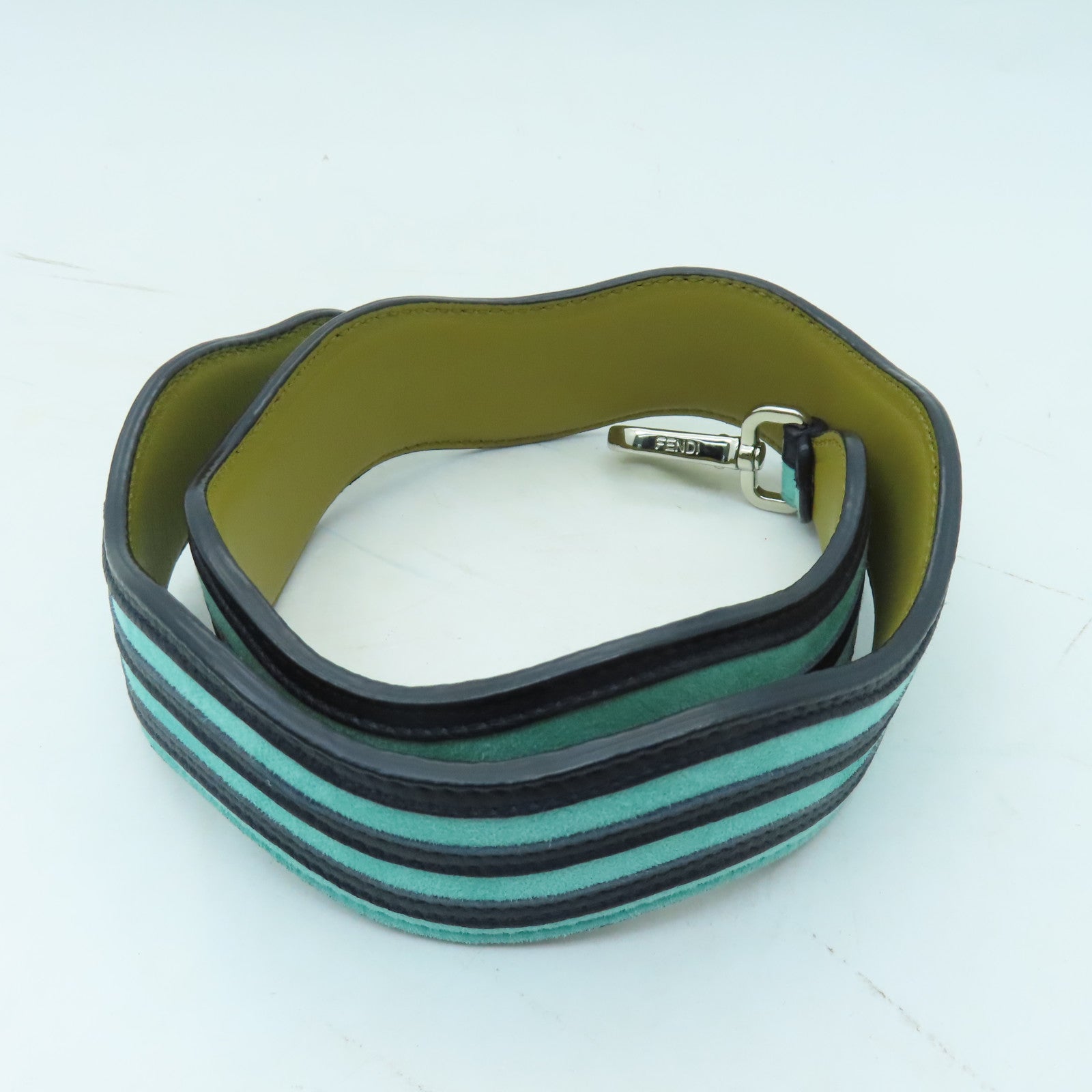 FENDI 【激減優惠】牛皮皮革Shoulder Strap銀扣肩背帶藍色