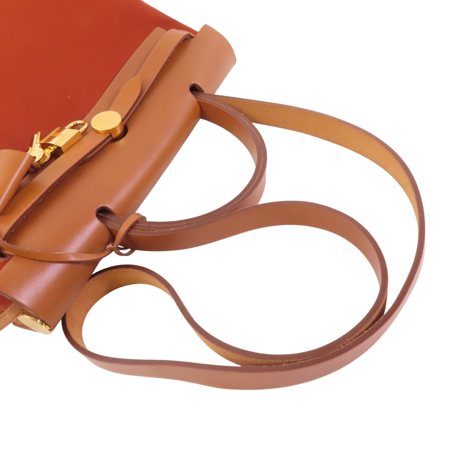 HERMES 帆布Herbag PM金扣手挽肩背兩用袋