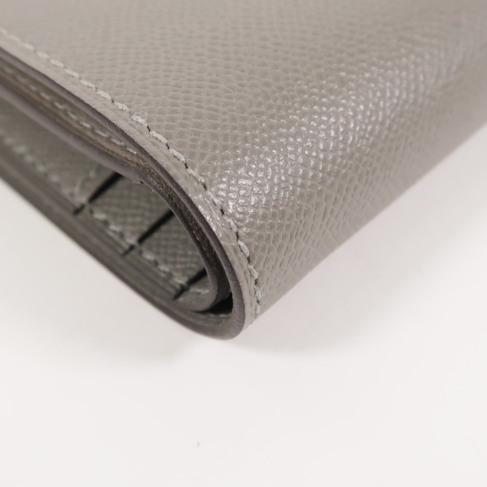 HERMES Madame皮革Bearn Compact Wallet金扣錢包