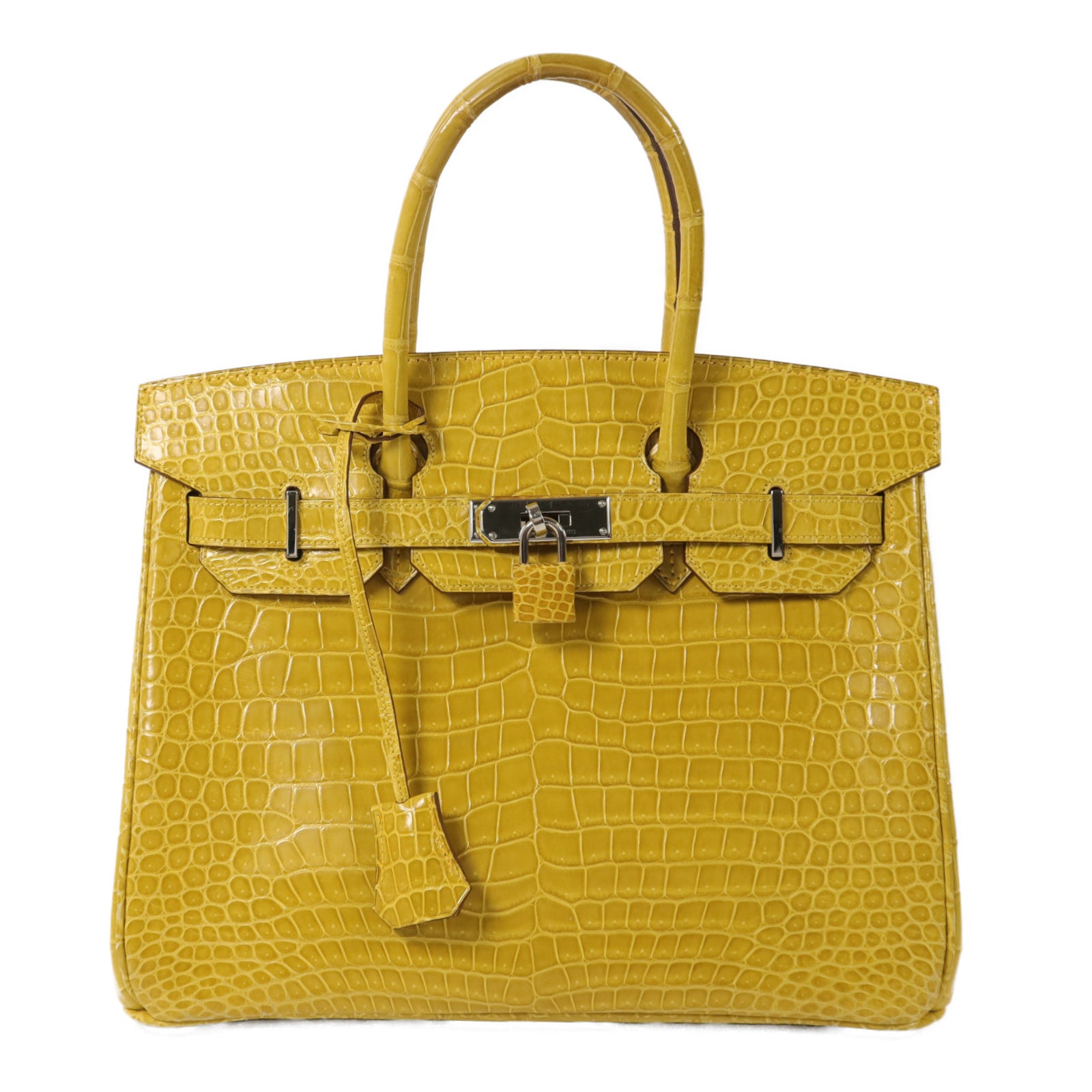HERMES 鱷魚皮革Birkin 30手挽袋Jaune Ambre