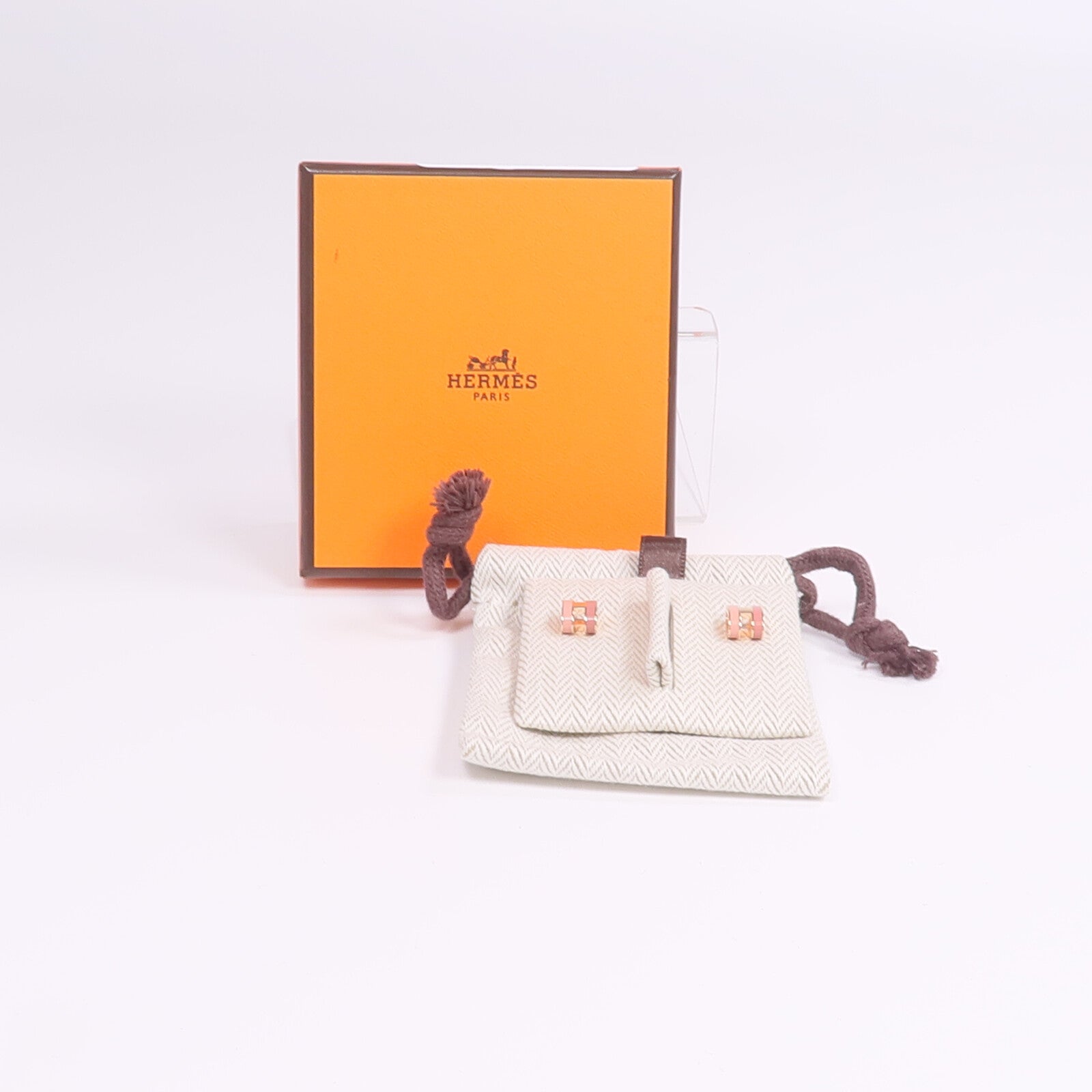 HERMES 金屬/琺瑯Mini Pop H Earrings金扣耳環