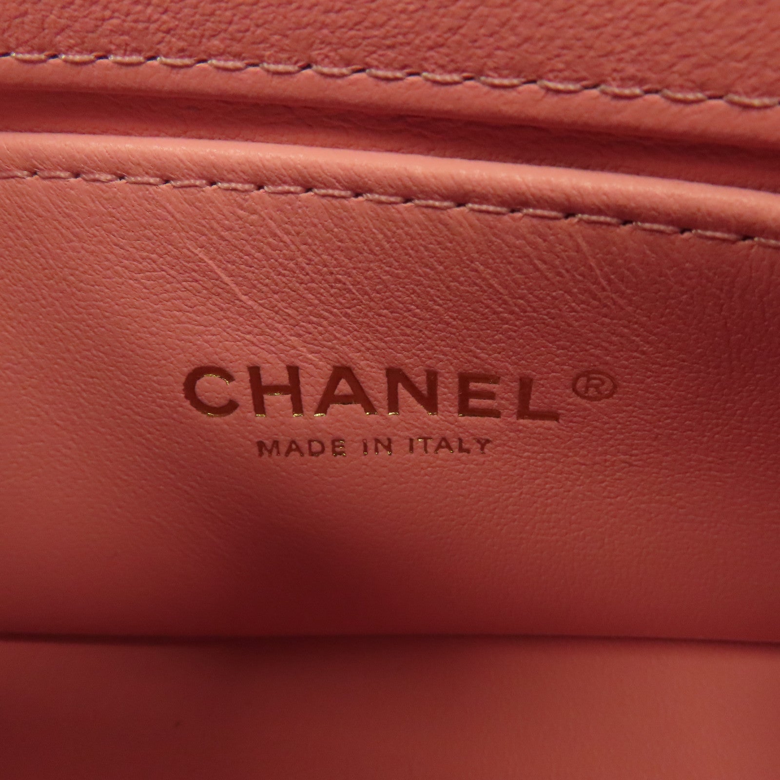 CHANEL 【激減優惠】菱格牛皮皮革Boy 20金扣鏈帶肩背袋粉紅色