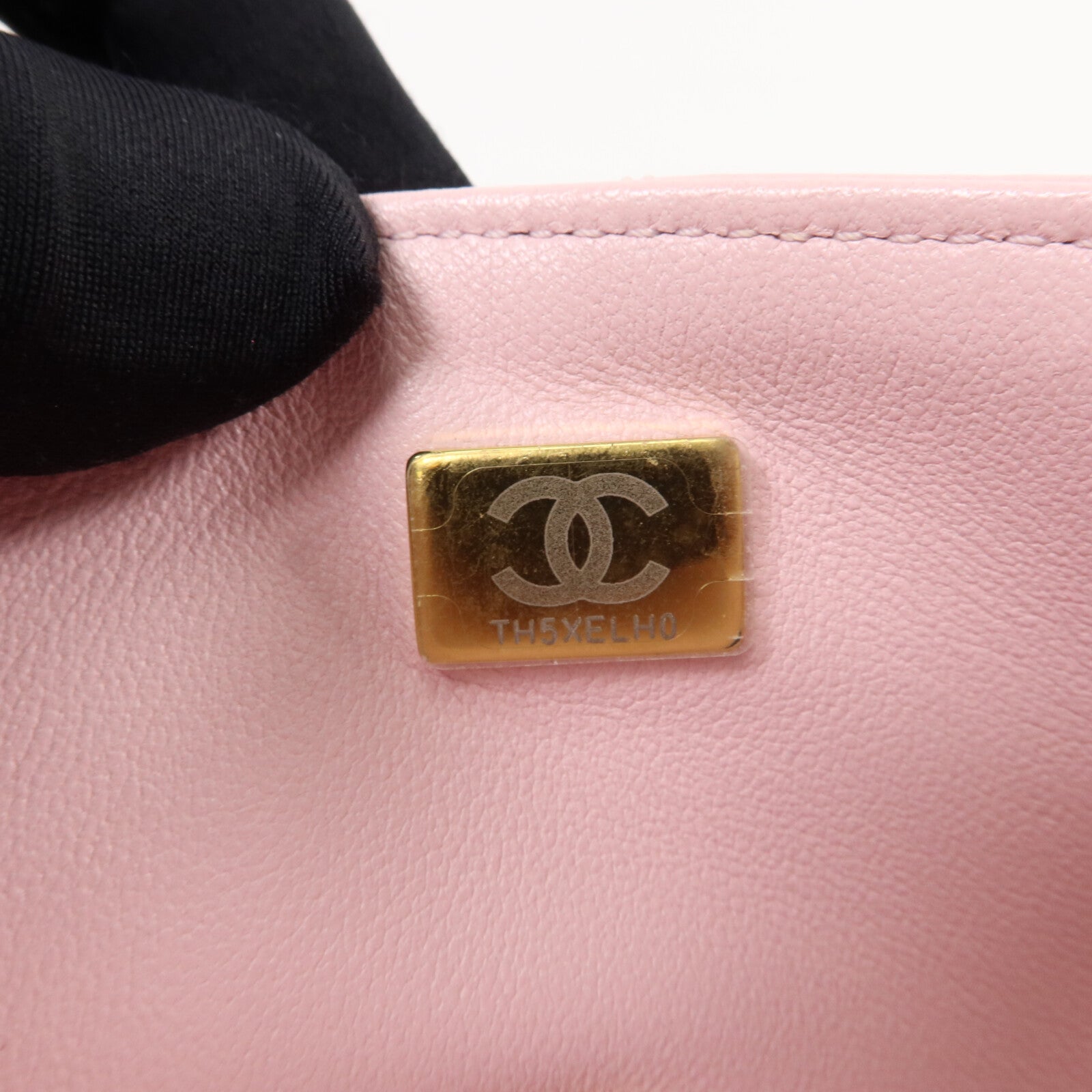 CHANEL 羊皮皮革Mini Handle Flap Bag鏈帶手挽肩背兩用袋